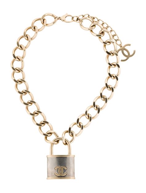 vintage chanel padlock necklace|Vintage Chanel jewelry for sale.